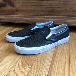 Laser cut out leather vans, never worn